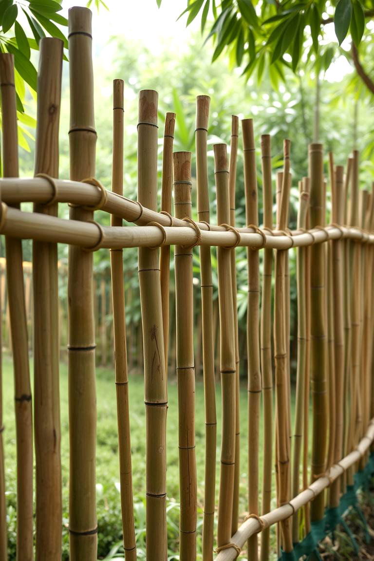 Bamboo Fence for a Natural Look - 24 Farm Fence Ideas