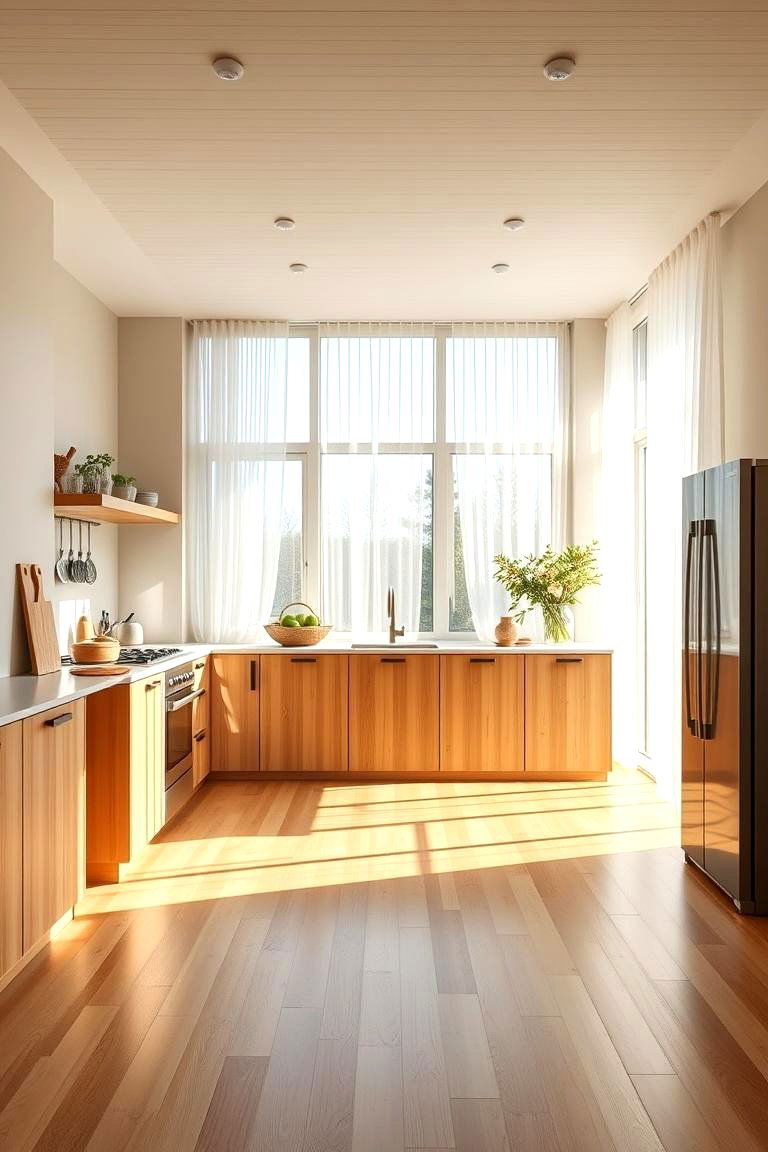 Bamboo Flooring - 24 Organic Kitchen Design Ideas