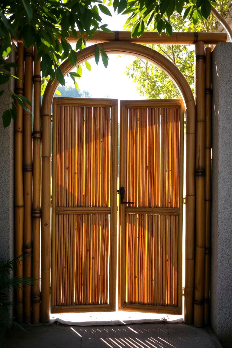 Bamboo Framed Serenity Gate - 24 Japanese Garden Gate Design Ideas
