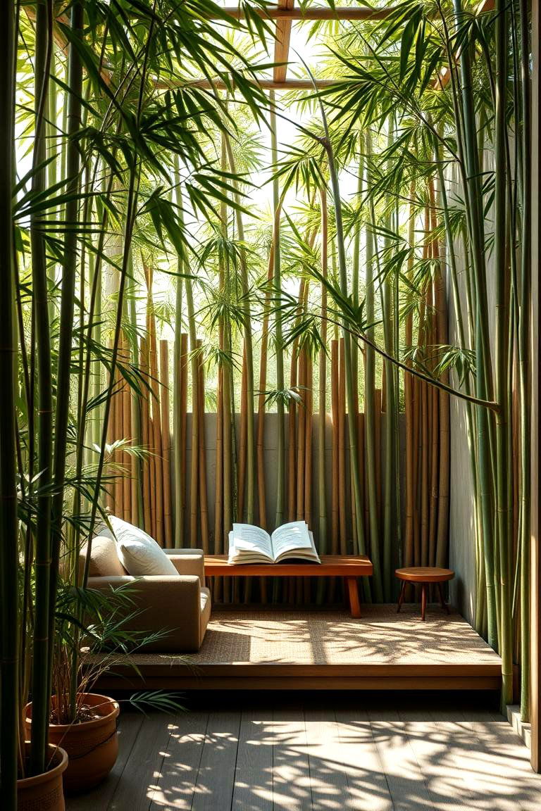 Bamboo Garden Hideaway Reading Space - 24 Outdoor Reading Nook Ideas