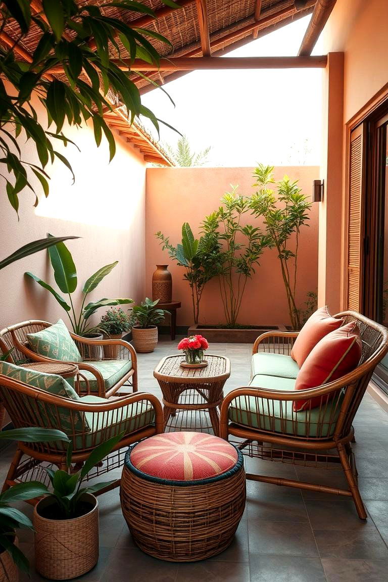 Bamboo Lounge Retreat - 24 Tropical Patio Ideas
