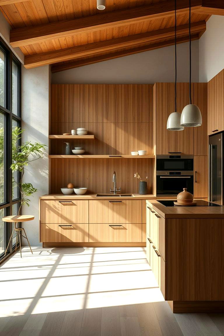 Bamboo Panels - 24 Kitchen Island Back Panel Ideas