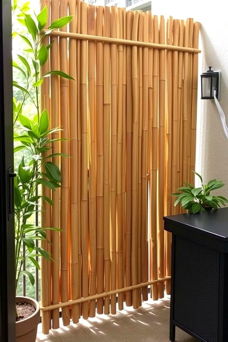 Bamboo Privacy Screen - 24 Small Balcony Ideas