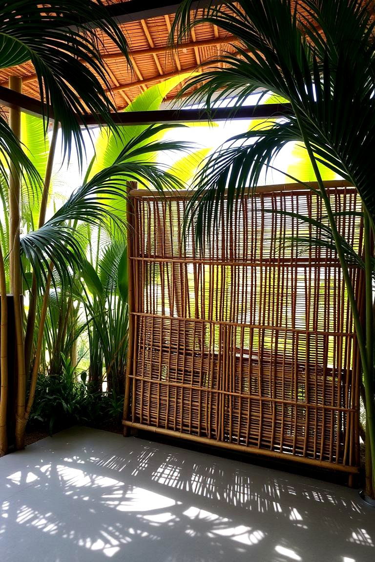 Bamboo Privacy Screen - 24 Tropical Backyard Ideas