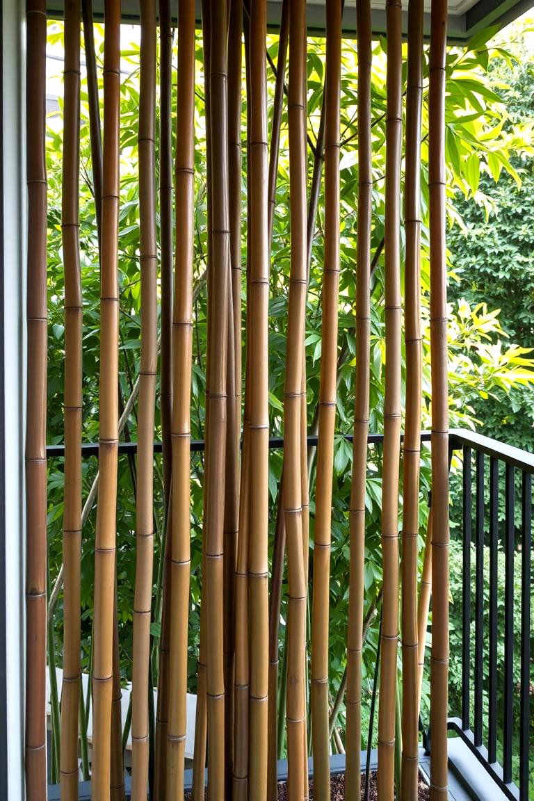Bamboo Privacy Screen - 24 Green Balcony Ideas