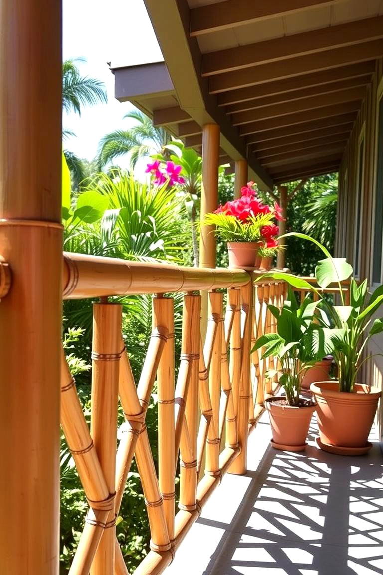 Bamboo Railing for a Tropical Look - 24 Front Porch Railing Ideas