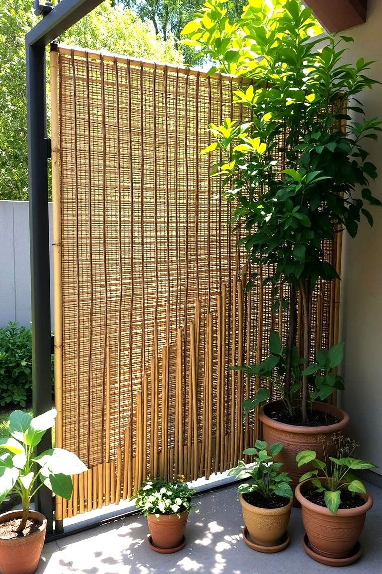 Bamboo Screen for Privacy and Shade - 24 Patio Small Garden Ideas