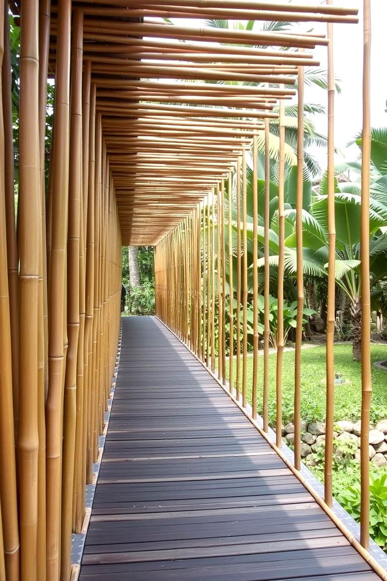 Bamboo Walkway - 24 Garden Path Ideas