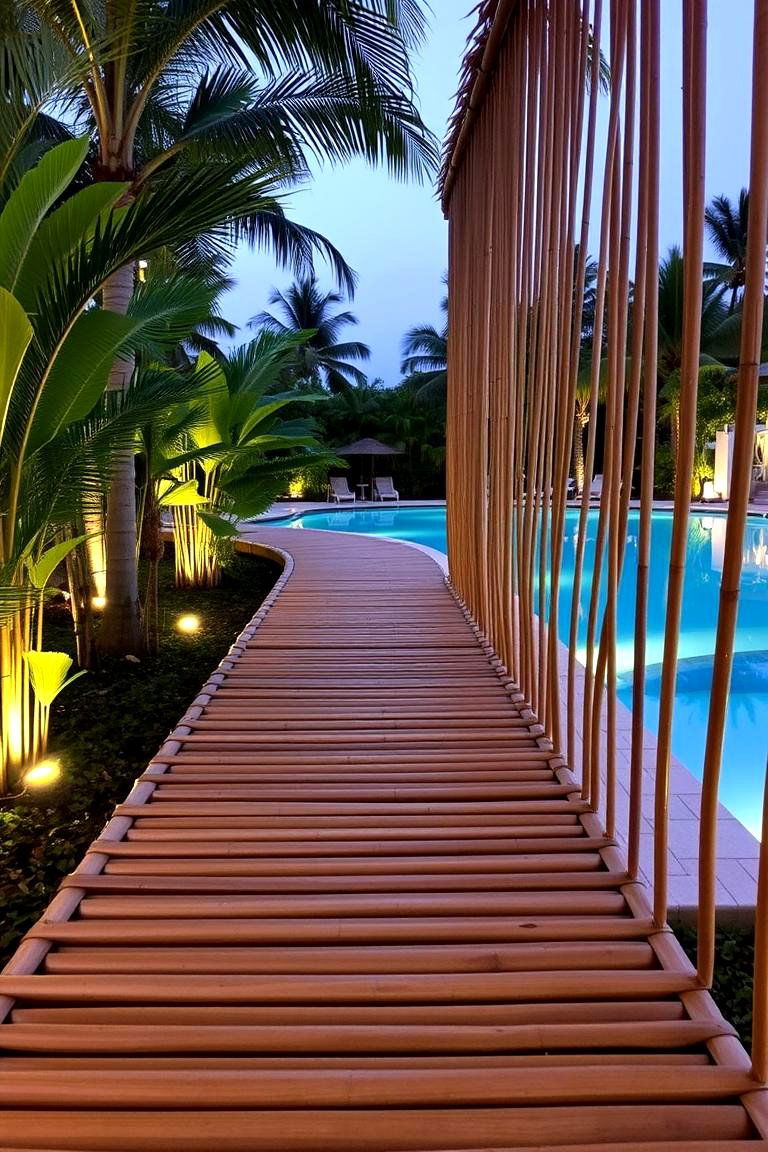 Bamboo Walkway - 24 Above Ground Pool Walkway Ideas