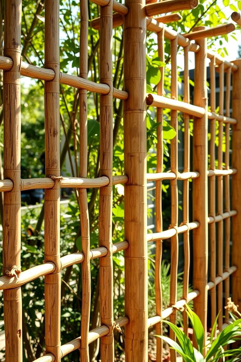 Bamboo and Trellis Fence - 24 Vegetable Garden Fence Ideas