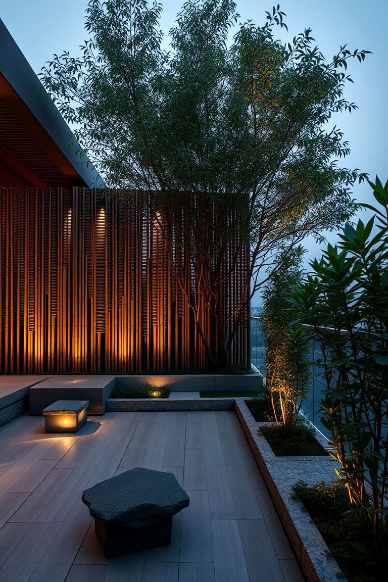 Bamboo and Zen Terrace - 24 Terraced Garden Ideas