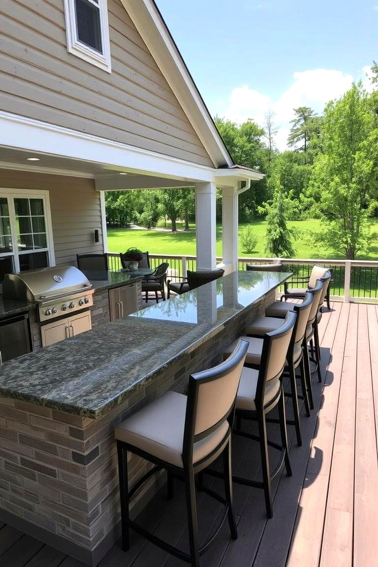 Bar Seating Integration - 24 Outdoor Kitchen on Deck