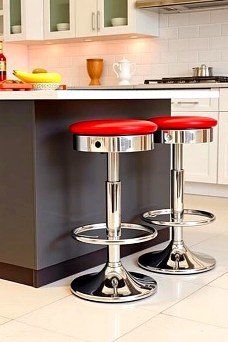 Bar Stools with Retro Flair - 24 Retro Kitchen Ideas