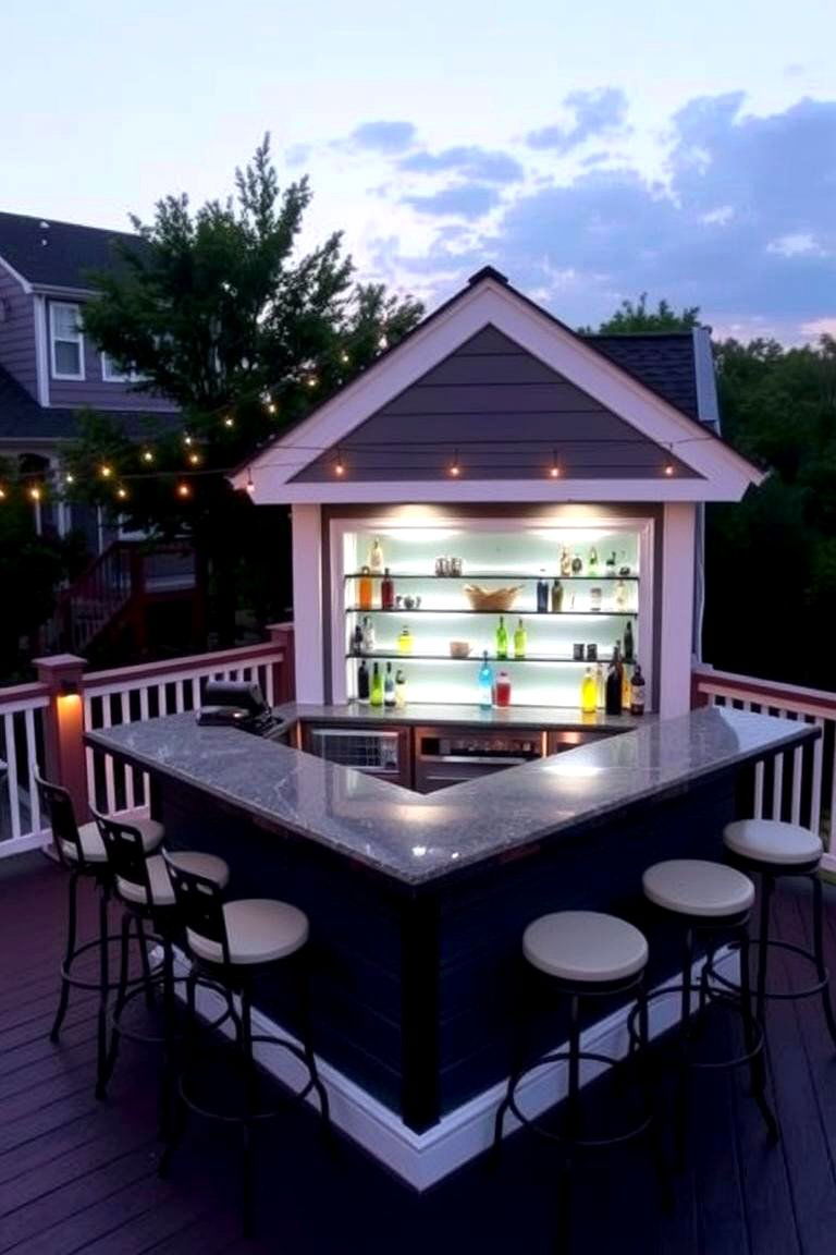 Bar Style Deck - 24 Backyard Deck Ideas