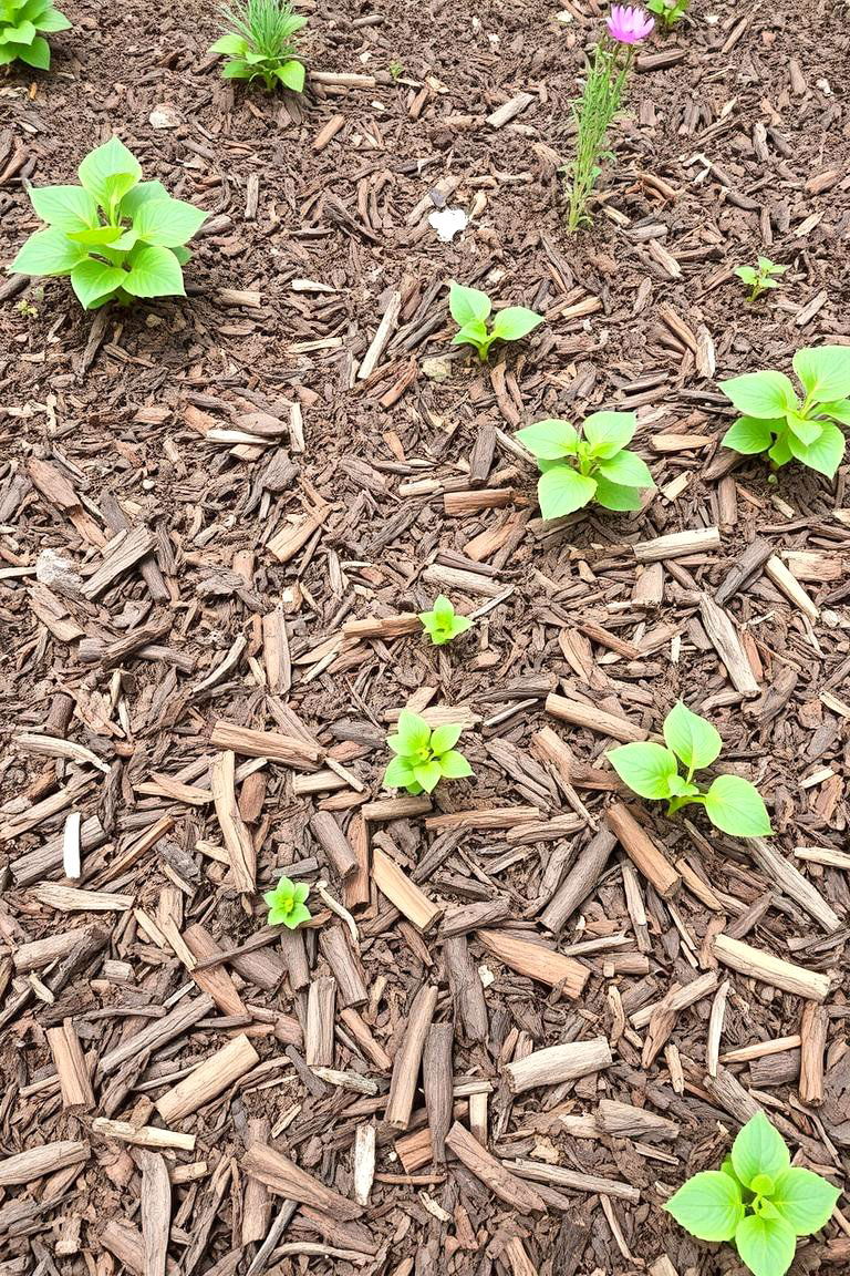 Bark Mulch Ground Cover Naturality - 24 Rustic Landscaping Ideas