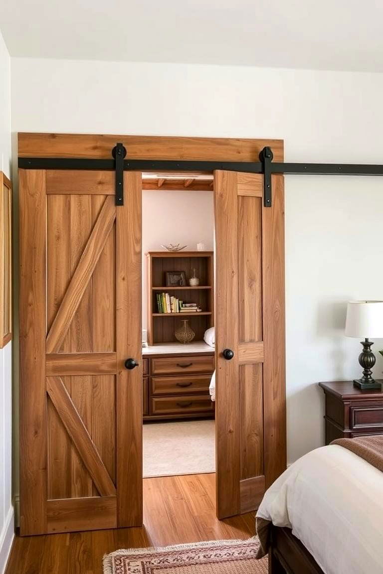 Barn Door Style Entry - 24 Country Bedroom Ideas