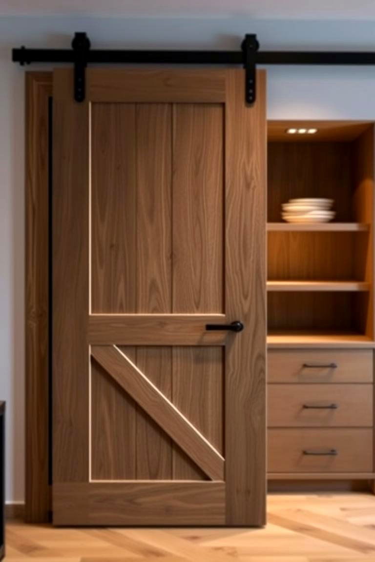 Barn Door with Built In Storage Shelf - 24 Bathroom Barn Door Ideas