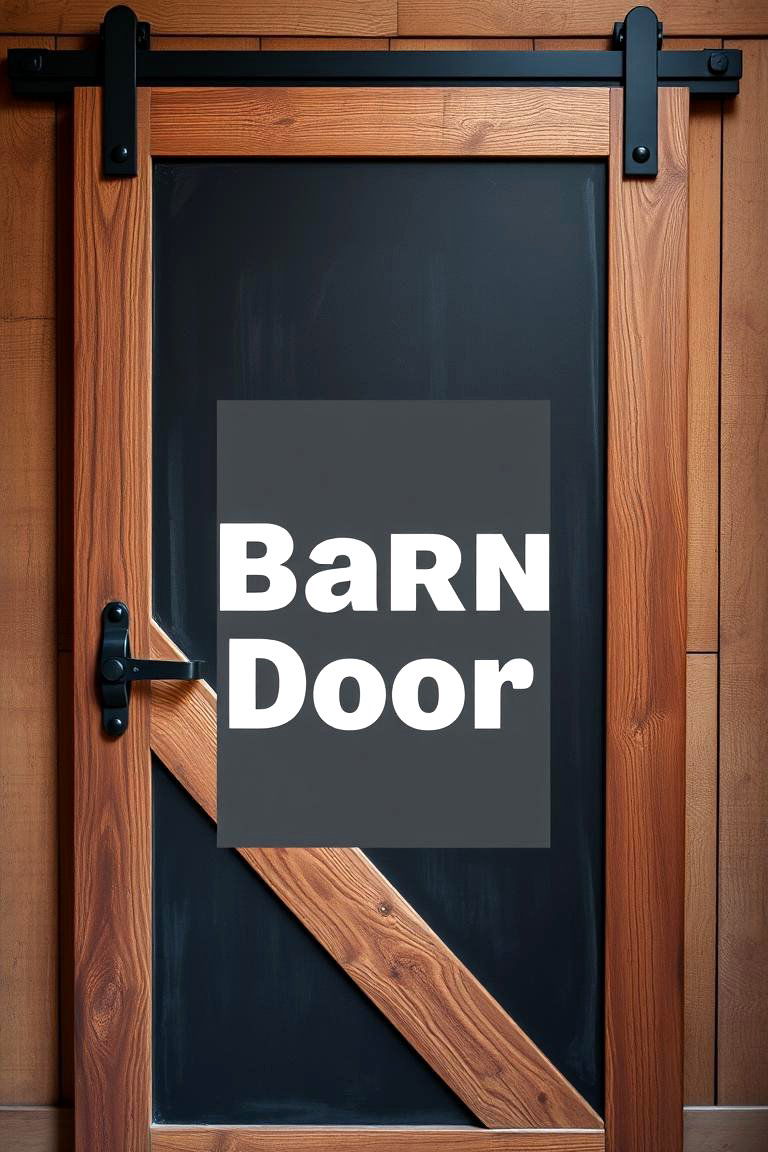 Barn Door with a Chalkboard - 24 Barn Door Ideas