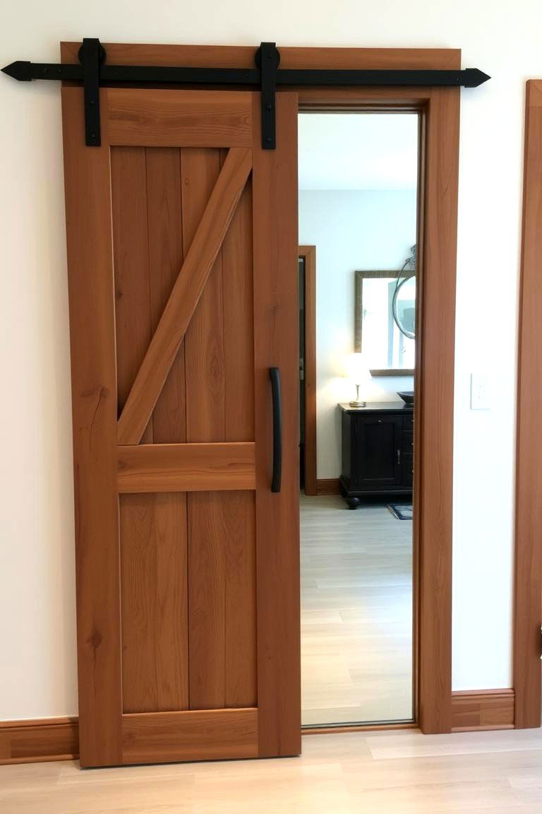 Barn Door with a Mirror - 24 Barn Door Ideas