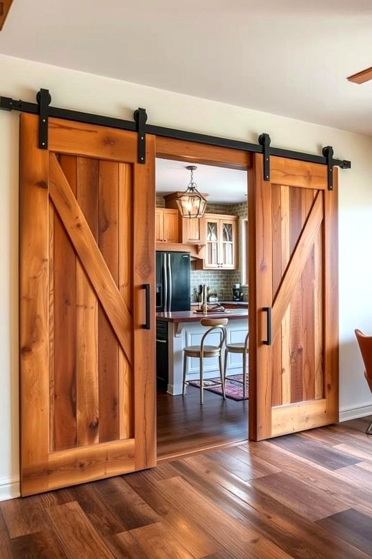 Barn Doors for Extra Charm - 24 Country Kitchen Ideas