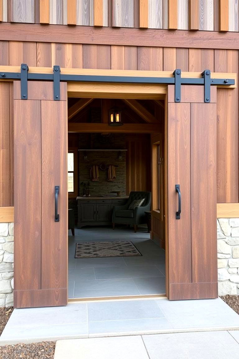 Barn Inspired Sliding Doors - 24 Barndominium Exterior Ideas