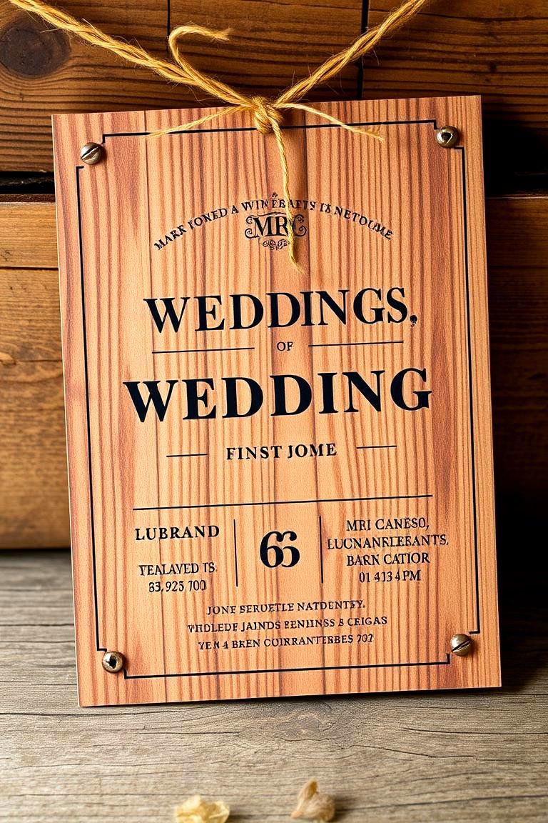 Barn Wedding Invitations with Rustic Design - 24 Barn Wedding Ideas