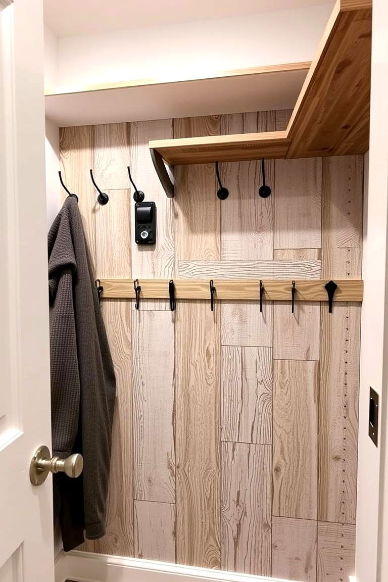 Barn Wood Pegboard System - 24 Rustic Closet Ideas