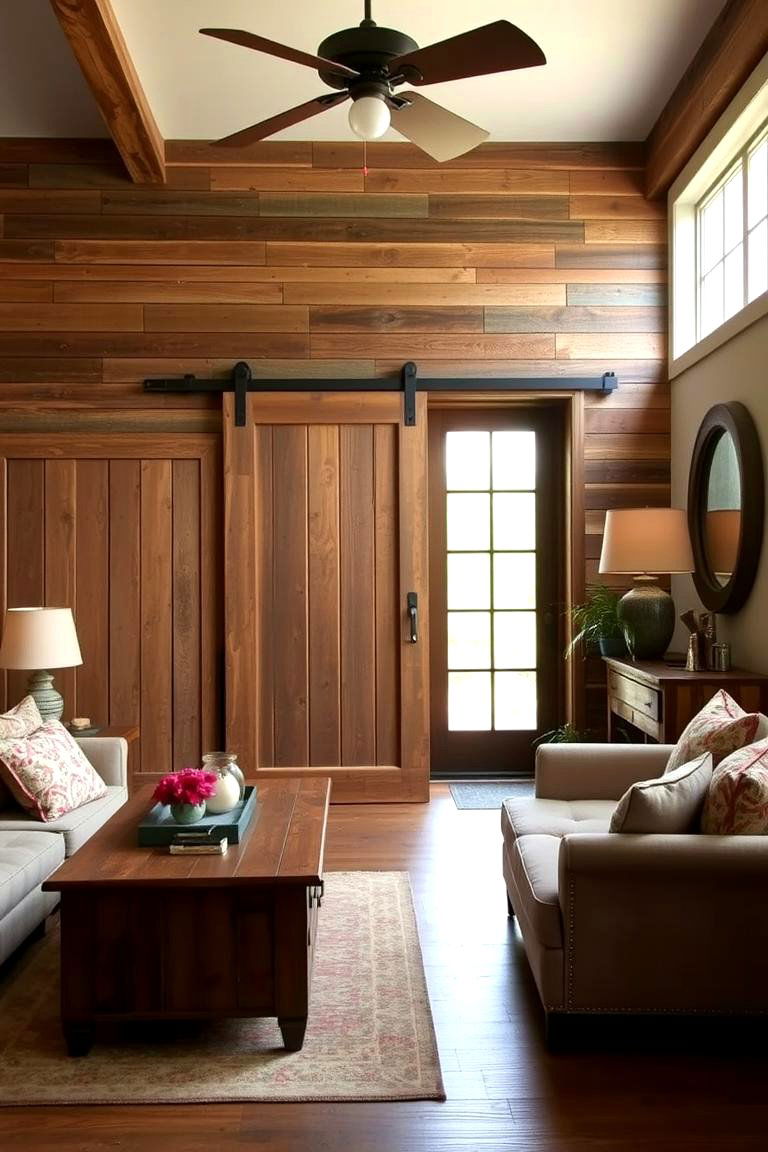 Barnwood Accent with Reclaimed Doors - 24 Barnwood Accent Wall Ideas