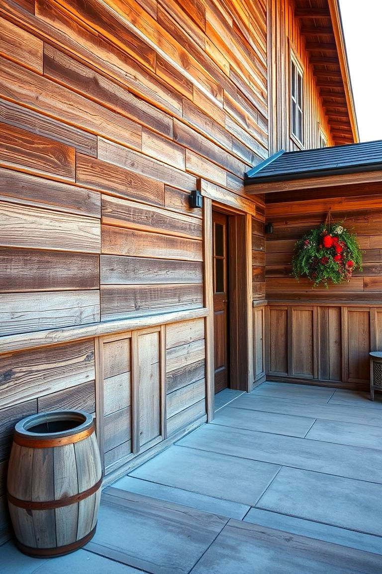 Barnwood Rustic Warmth - 24 Exterior Wainscoting Ideas