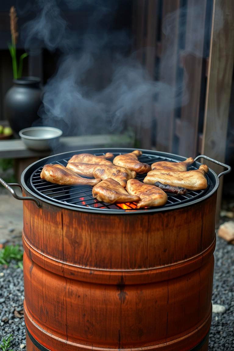 Barrel BBQ Pit for a Unique Look - 24 Bbq Pit Ideas