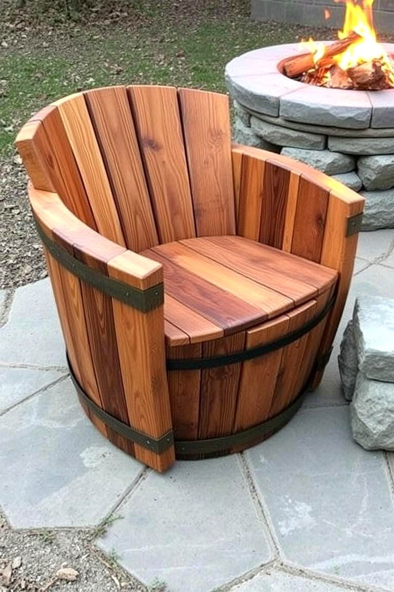 Barrel Chairs for a Rustic Touch - 24 Fire Pit Chair Ideas