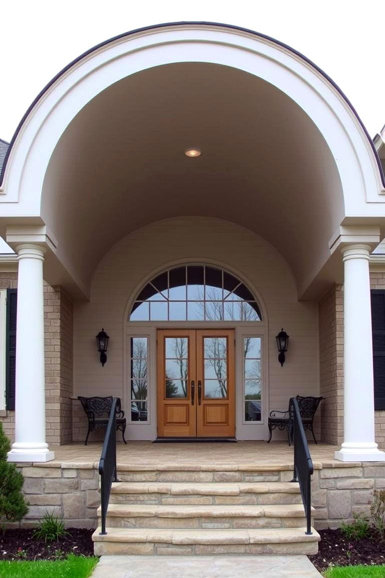 Barrel Vault Roof for a Unique Touch - 24 Front Porch Roof Ideas