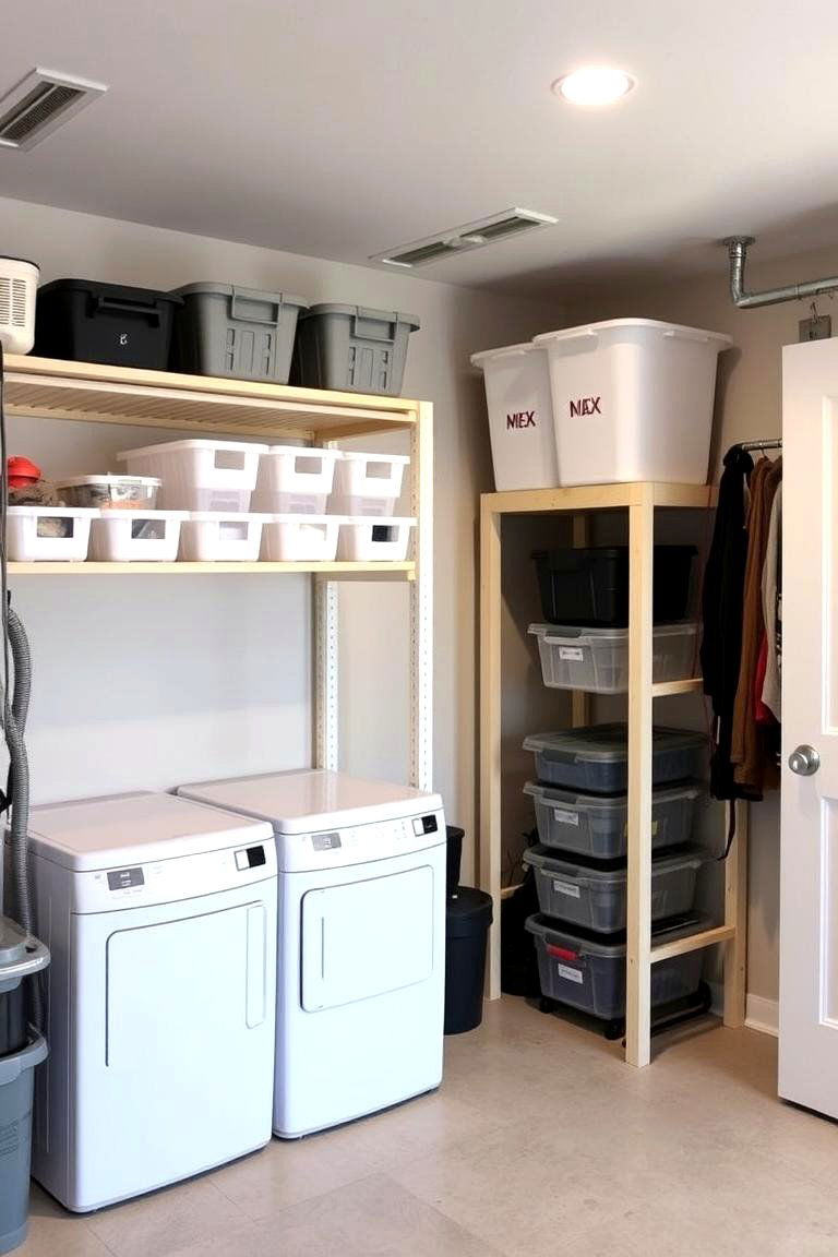Basement Utility Room Organizer - 24 Garbage Can Storage Ideas