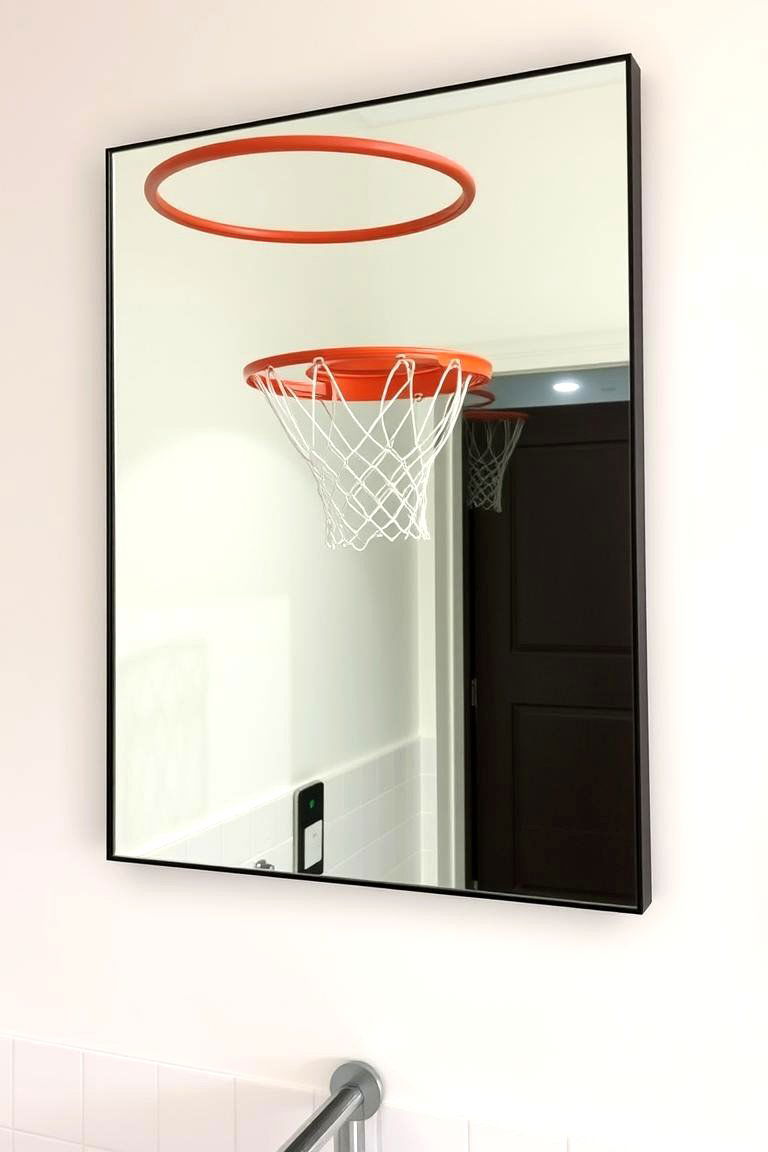 Basketball Hoop Mirror - 24 basketball room decor ideas