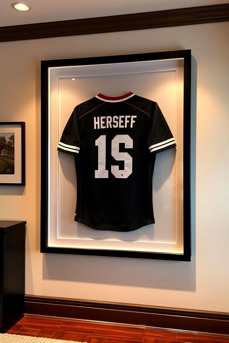 Basketball Jersey Wall Display - 24 basketball room decor ideas