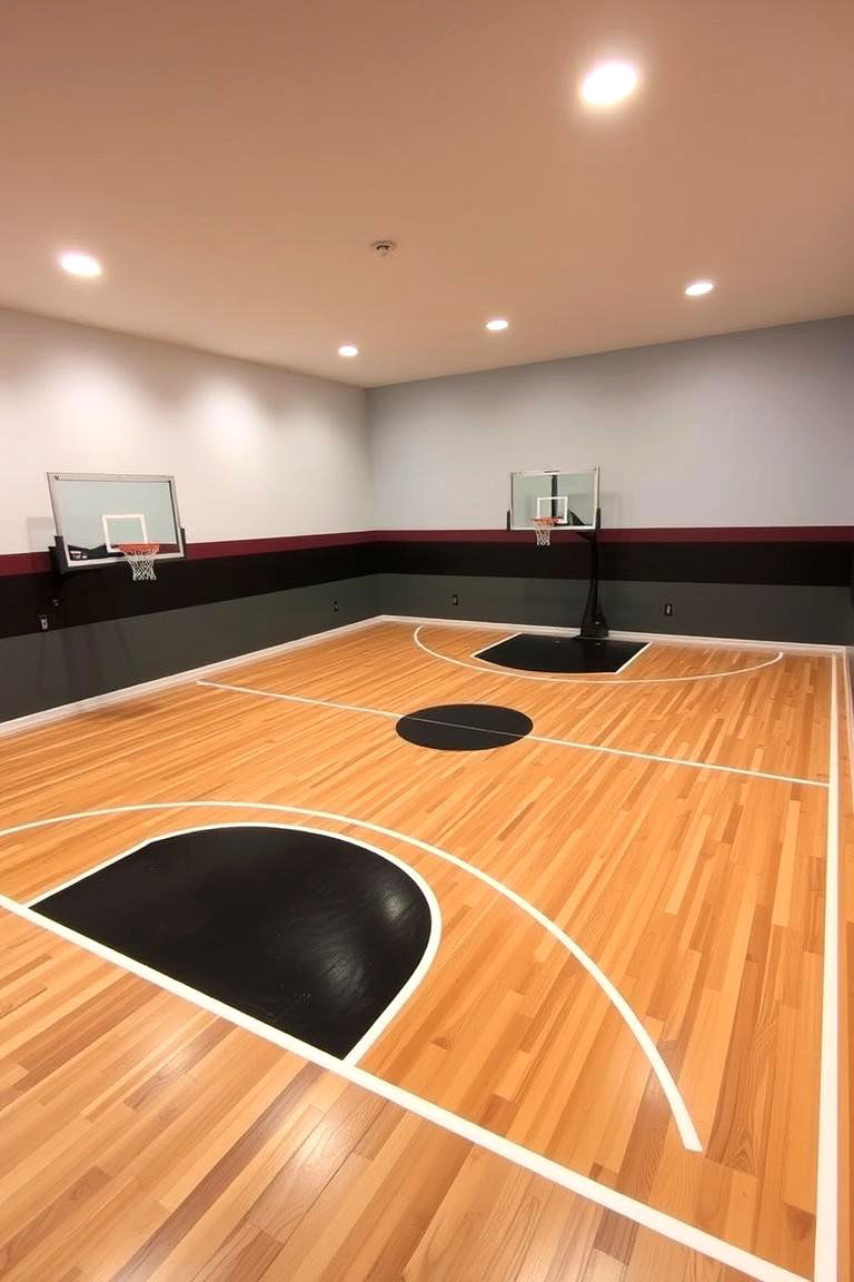 Basketball Themed Accent Walls - 24 basketball room decor ideas