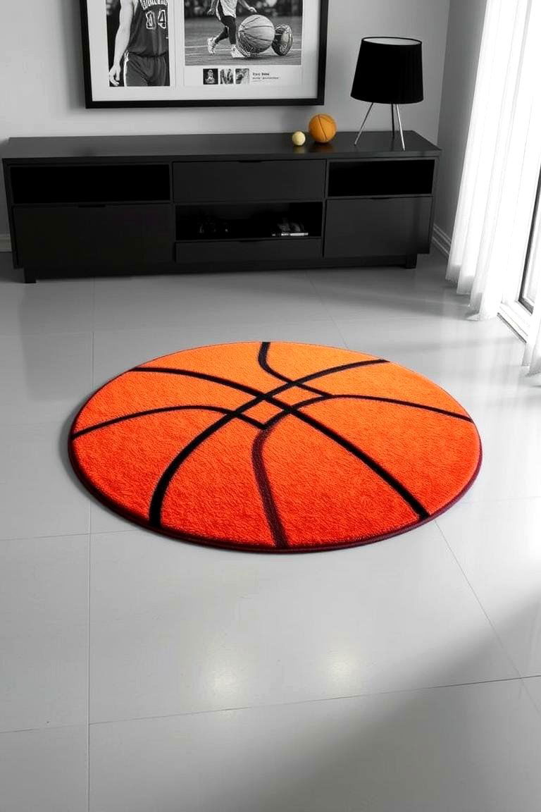 Basketball Themed Area Rugs - 24 basketball room decor ideas