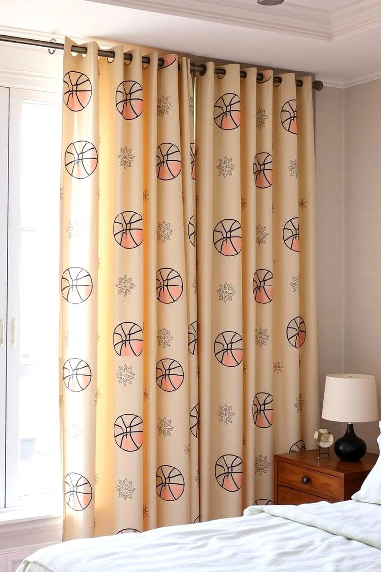 Basketball Themed Curtains - 24 basketball room decor ideas