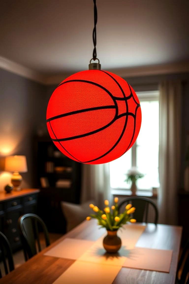 Basketball Themed Lighting - 24 basketball room decor ideas
