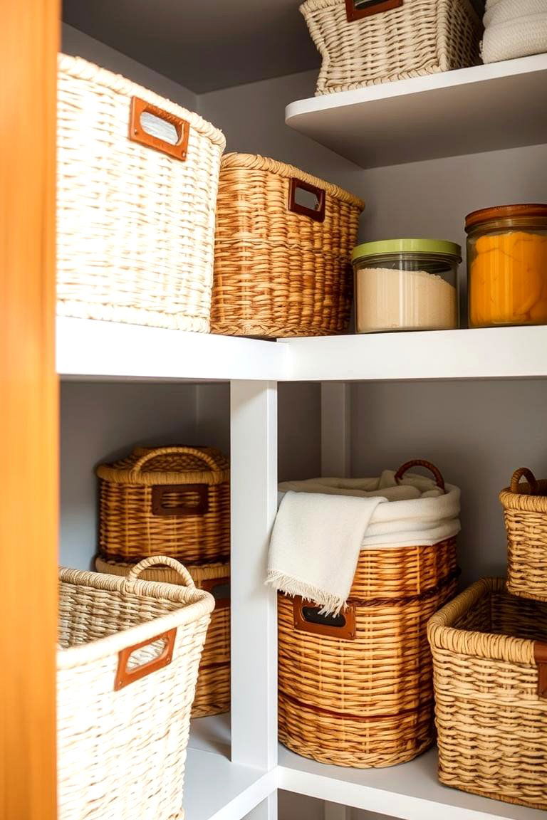 Baskets and Bins Organization - 24 Walk in Pantry Ideas