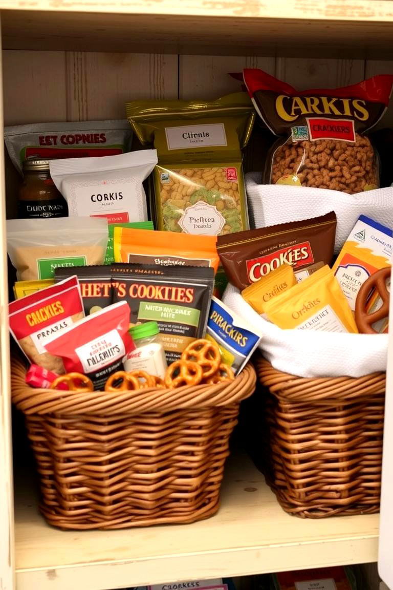 Baskets for Pantry Organization - 24 Snack Storage Ideas