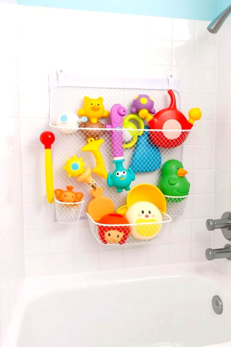 Bath Toys Organizer - 24 Kids Bathroom Ideas