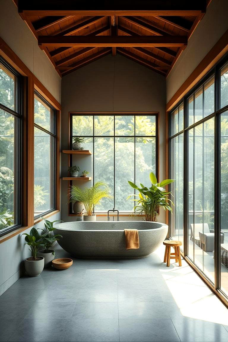 Bathe in Natural Light - 24 Japandi Bathroom Ideas