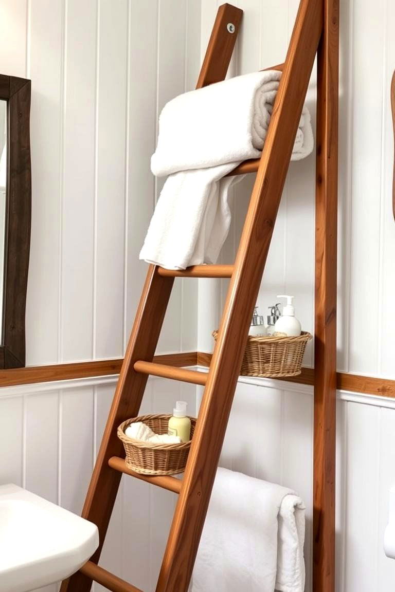 Bathroom Accessory Ladder - 24 Ladder Storage Ideas