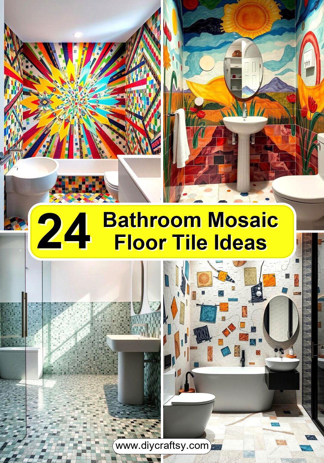 Bathroom Mosaic Floor Tile Ideas