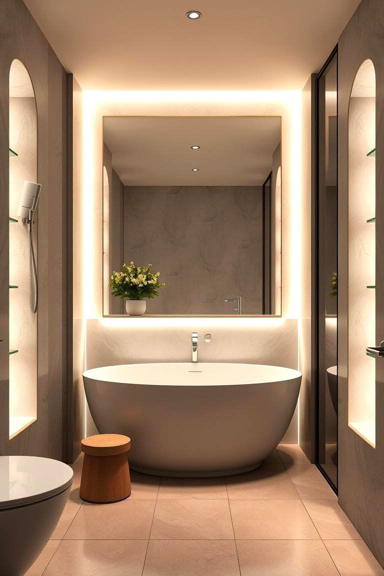 Bathroom Niche Lighting - 24 Small Bathroom Lighting Ideas