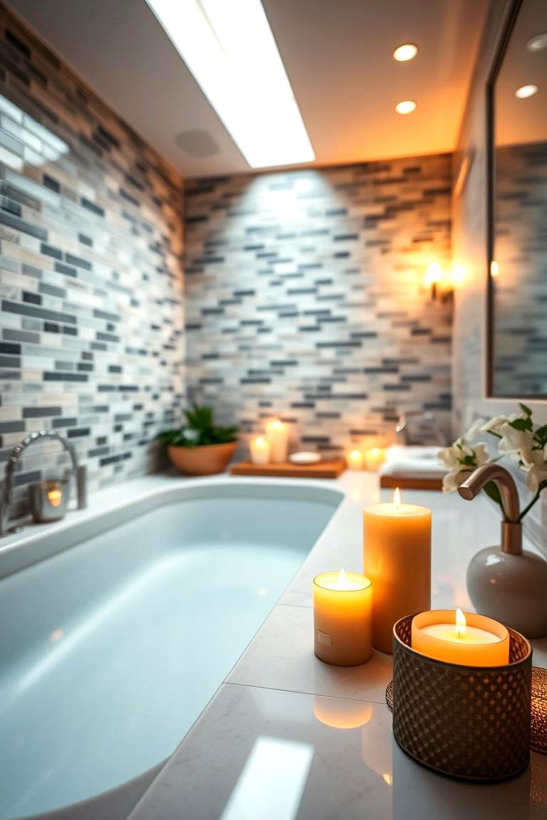 Bathroom Spa Candle Arrangement - 24 Decorating With Candles
