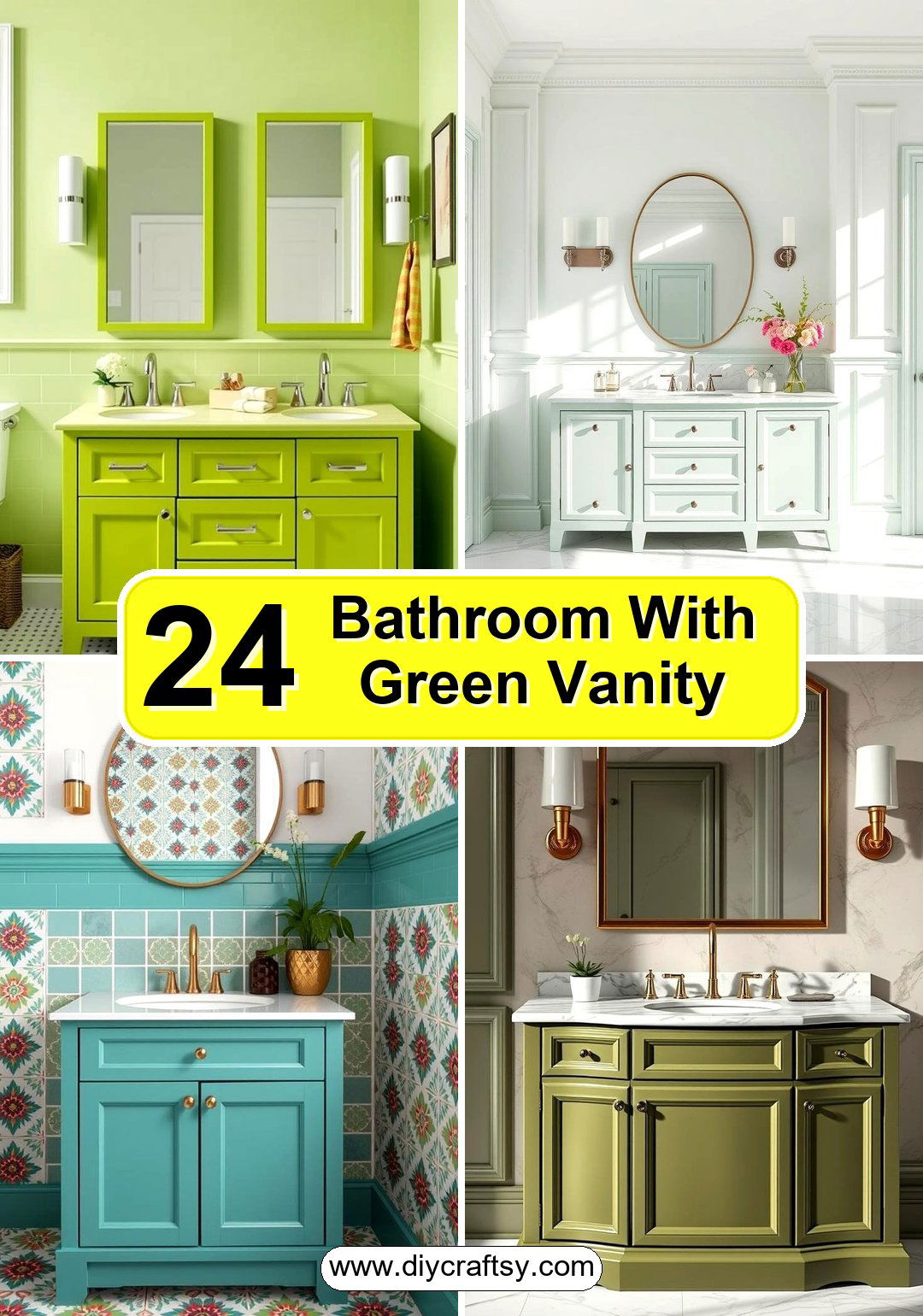 Bathroom With Green Vanity