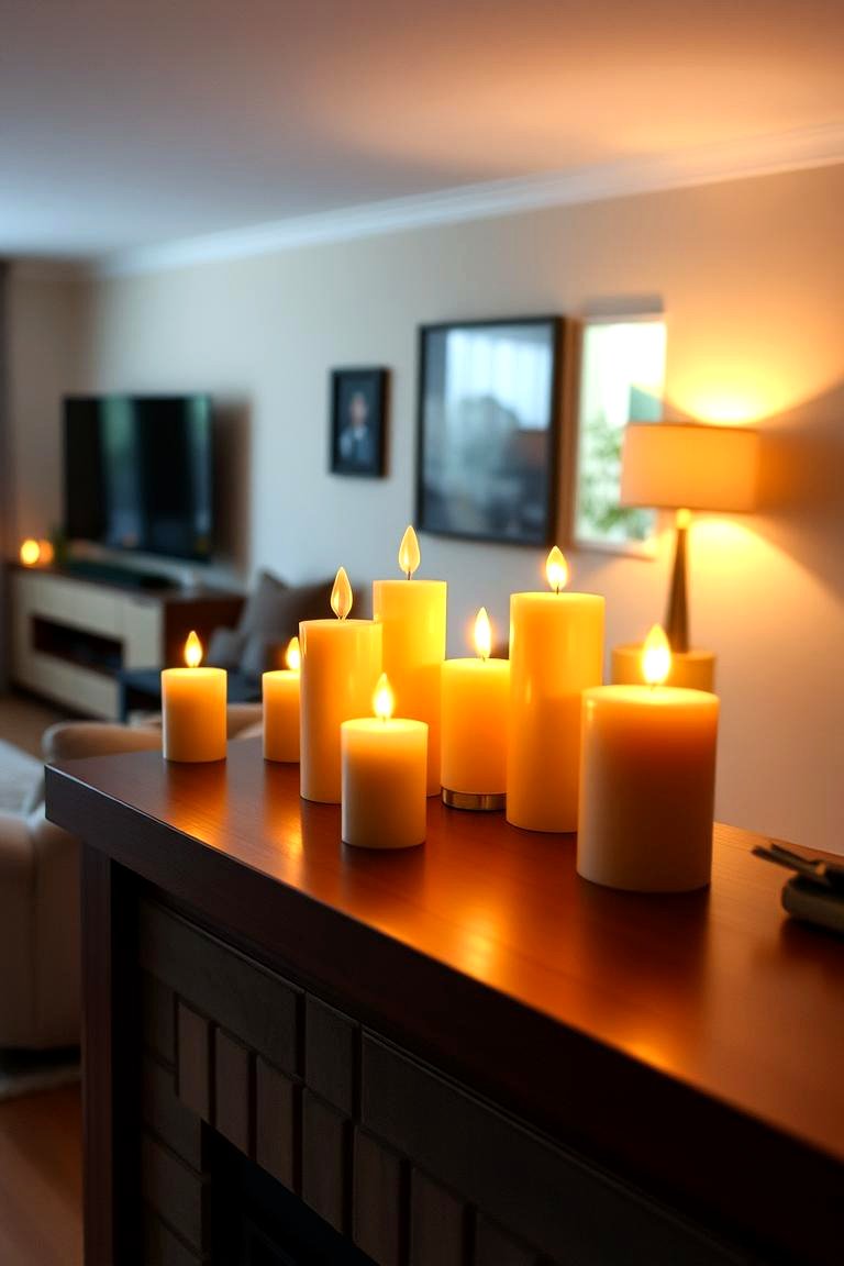 Battery Operated Candle Lights - 24 Fireplace Mantel Lighting Ideas