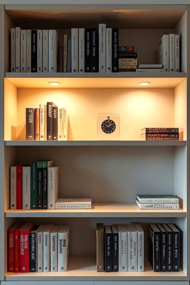 Battery Operated LED Illumination - 24 Bookshelf Lighting Ideas